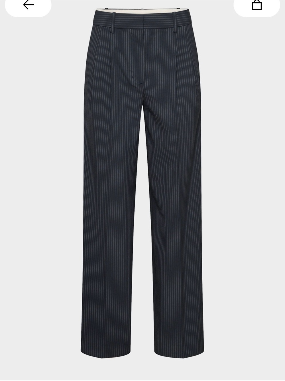 NWT Aritzia Effortless Pant Eversential Light in Navy Pinstripe - size 14